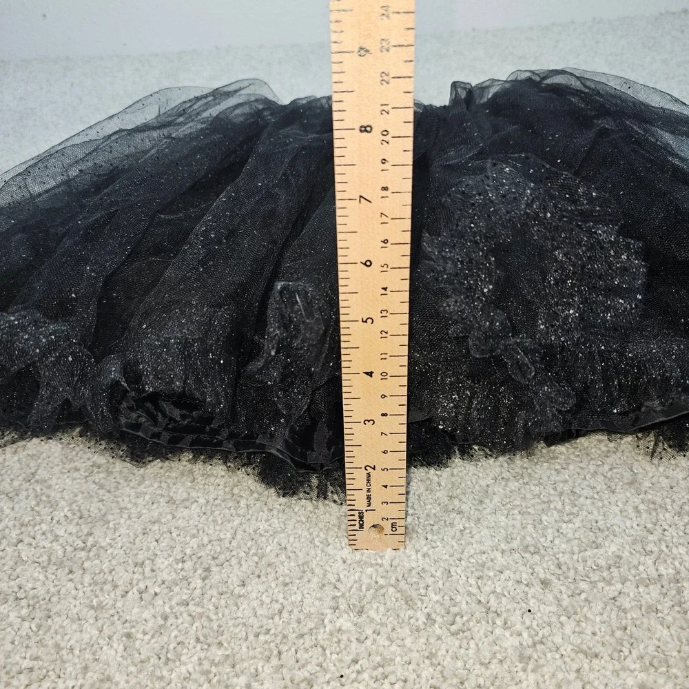 Disney Girls Black Tulle Tutu Skirt‎ Sparkle Costume Size 7/8 See Description